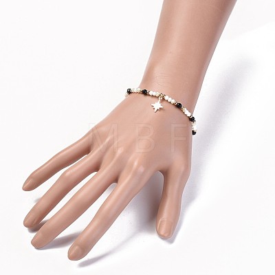 Electroplate Glass Beads Stretch Bracelets BJEW-JB04309-05-1