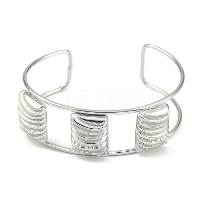 Non-Tarnish 304 Stainless Steel Wide Textured Open Cuff Bangles BJEW-Q348-05P-01-1