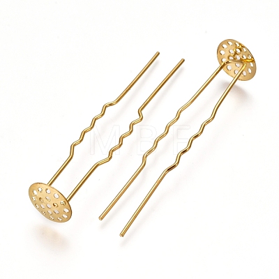 Electroplated Iron Hair Fork Findings IFIN-I030-02G-1