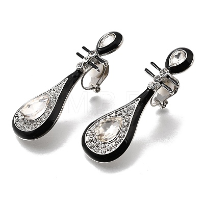 Alloy Enamel & Crystal Rhinestone Clip-on Earrings EJEW-G466-08P-1