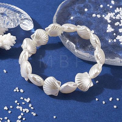 ABS Plastic Imitation Pearl Beaded Stretch Bracelet BJEW-JB10104-01-1