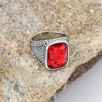304 Stainless Steel with Cubic Zirconia Finger Rings for Men FS-WG67565-16-1