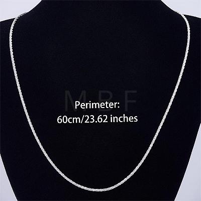 Rhodium Plated 925 Sterling Silver Thin Dainty Link Chain Necklace for Women Men JN1096B-05-1
