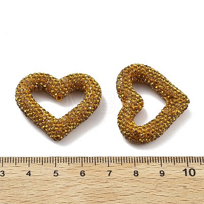 Heart Shape Polymer Clay Rhinestone Beads CLAY-NH0001-09A-04-1