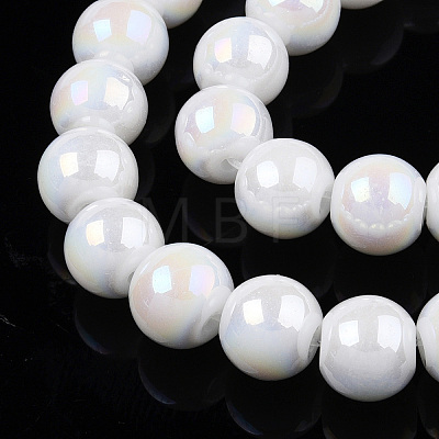 Electroplate Opaque Glass Beads Strands LS-GLAA-T032-P6mm-AB02-1