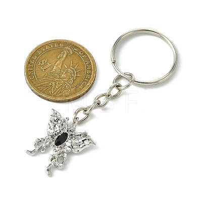 Butterfly Alloy with Cubic Zirconia Pendant Keychain KEYC-JKC00846-1