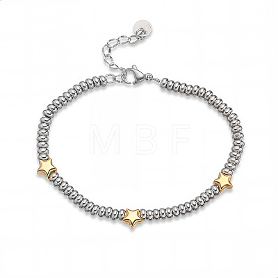 304 Stainless Steel Beaded Bracelets for Women WG7B0C0-02-1
