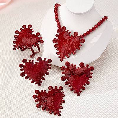 Baking Paint Alloy Pendant Necklaces & Stud Earrings & Ring & Bangle WGD946B-05-1