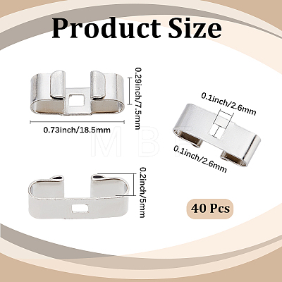 40Pcs Iron Bolo Tie Slides Clasp Accessories FIND-CL0002-29-1