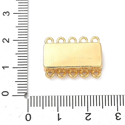 Brass Micro Pave Clear Cubic Zirconia Magnetic Slide Lock Clasps KK-Z139-10G-1