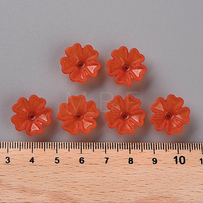 Transparent Frosted Acrylic Bead Caps X-MACR-S371-04A-726-1