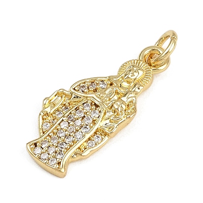 Brass Micro Pave Cubic Zirconia Pendants KK-Z123-24G-04-1