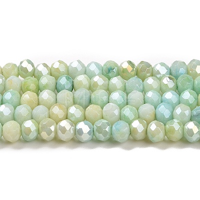 Faceted Electroplated Glass Beads Strands X-GLAA-C023-02-C13-1