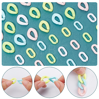 CHGCRAFT 1000Pcs 10 Style Opaque Acrylic Linking Rings FIND-CA0004-84-1
