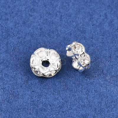 Rack Plating Brass Rhinestone Spacer Beads RSB028NF-01S-1