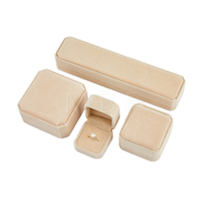 DICOSMETIC 4pcs 4 styles Square & Rectangle Velvet Jewelry Gift Boxes Set ODIS-DC0001-02-1
