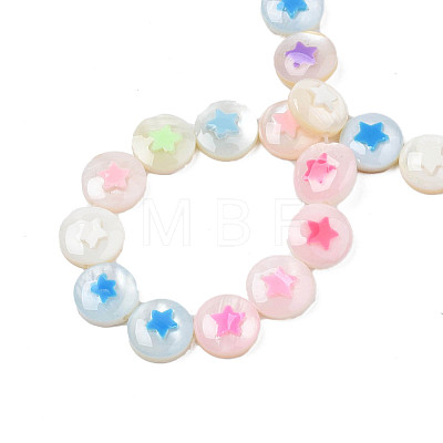 Natural Freshwater Shell Enamel Beads SHEL-N026-193-1