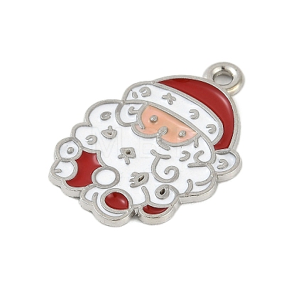 Christmas Theme Spray Painted Alloy Enamel Pendants ENAM-Z020-02G-1