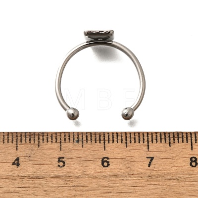 304 Stainless Steel Open Cuff Ring Components STAS-M057-01H-P-1