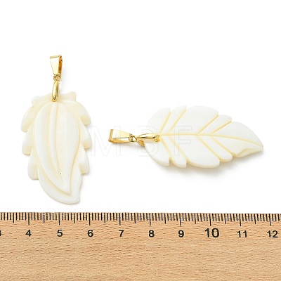 Natural Freshwater Shell Carved Pendants PALLOY-JF05384-1