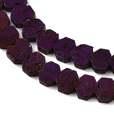 Electroplated Natural Lava Rock Beads Strands G-K388-04B-10-1