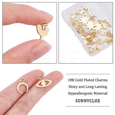 SUNNYCLUE 20Pcs 5 Styles Brass Pendants KK-SC0001-99G-1