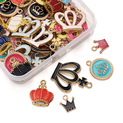 48Pcs 24 Colors Alloy Enamel Charms ENAM-TA0001-23-1