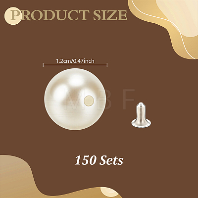 150 Sets Plastic Imitation Pearl Buttons KY-GA0001-46A-1