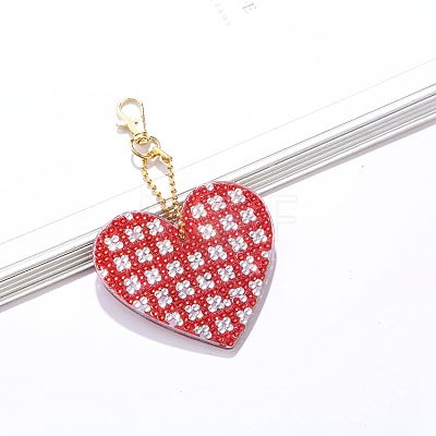 DIY Heart Keychain Diamond Painting Kits DIAM-PW0001-163-1