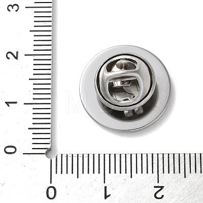 304 Stainless Steel Flat Round Brooch Brooch Base Settings STAS-S172-10A-P-1