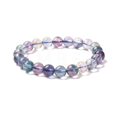 Natural Fluorite Beaded Stretch Bracelets BJEW-K233-02B-02-1