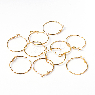 Golden Plated Brass Hoop Earrings X-EC108-1NFG-1