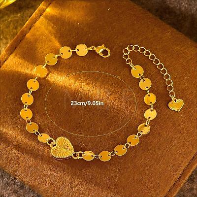 Brass Heart Link Bracelets WL3635-1-1