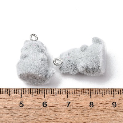 Animal Flocking Resin Pendants LS-RESI-A049-03C-1