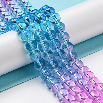 Dyed & Heated Synthetic Quartz Beads Strands G-P502-01B-02-1