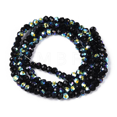 AB Color Plated Glass Rondelle Beads Strands EGLA-T029-2mm-10B-1