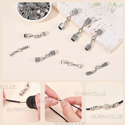 32Pcs 8 Styles Alloy Cord Ends HJEW-SC0003-11-1