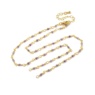 Brass Chain Necklace Making KK-K337-13G-11-1