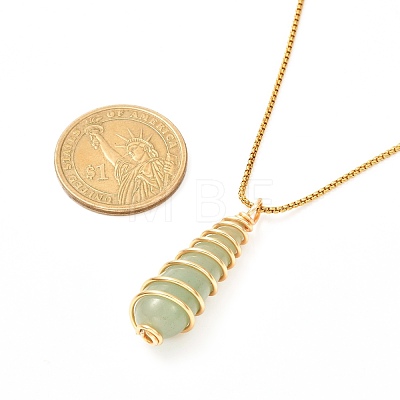 Teardrop Mixed Stone Pendant Necklace for Girl Women NJEW-JN03683-1