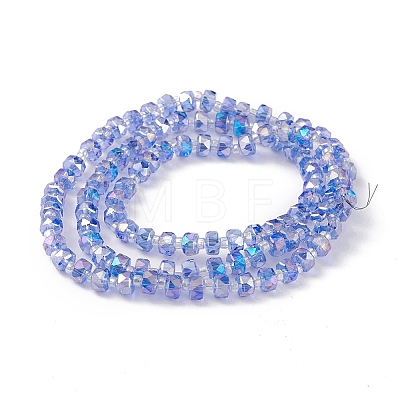 Transparent Electroplate Glass Beads Strands X-EGLA-F153-AB08-1