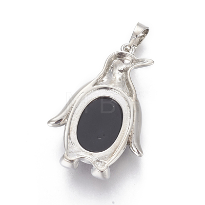 Natural Dyed & Heated Black Agate Pendants G-L512-A04-1