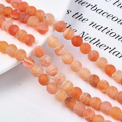 Natural Weathered Agate Beads Strands G-S259-05H-8mm-1