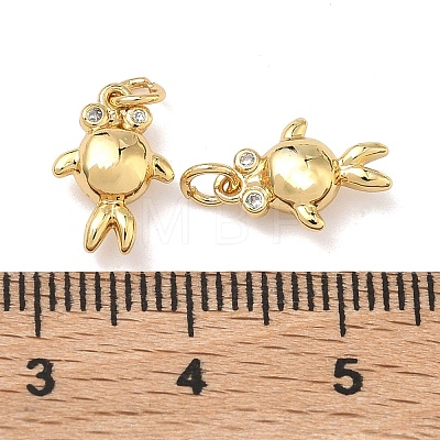 Brass Micro Pave Cubic Zirconia Charms KK-A291-12E-G-1