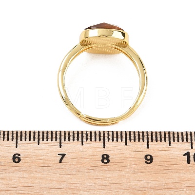 Natural Tiger Eye Finger Rings with Brass Findings G-H353-04G-01-1