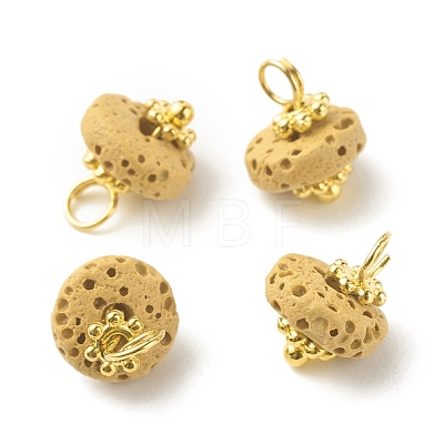 Natural & Dyed Lava Rock Charms PALLOY-JF01145-1
