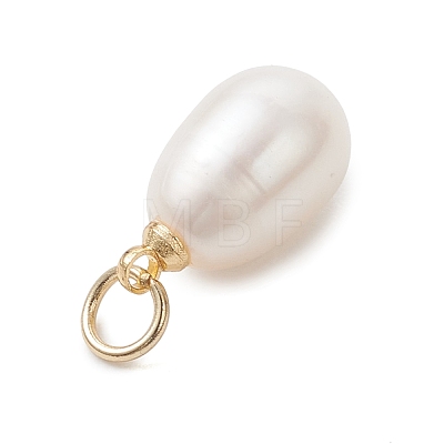 Natural Cultured Freshwater Pearl Rice Charms PALLOY-JF04976-01-1