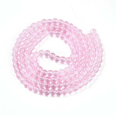 Baking Paint Transparent Glass Beads Strands DGLA-N006-6mm-01-1