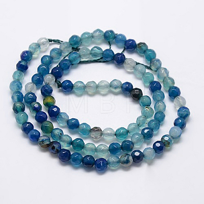 Natural Agate Round Beads Strand G-L084-4mm-07-1