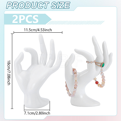 2Pcs Plastic Mannequin Hand Jewelry Display Holder Stands RDIS-UN0001-02C-1