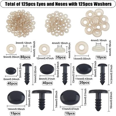 Resin Doll Craft Eyes and Noses with Washers DIY-WH0209-04-1